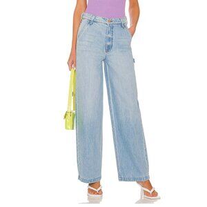 MOTHER SNACKS The Fun Dip Utility Puddle Wide Leg Jeans